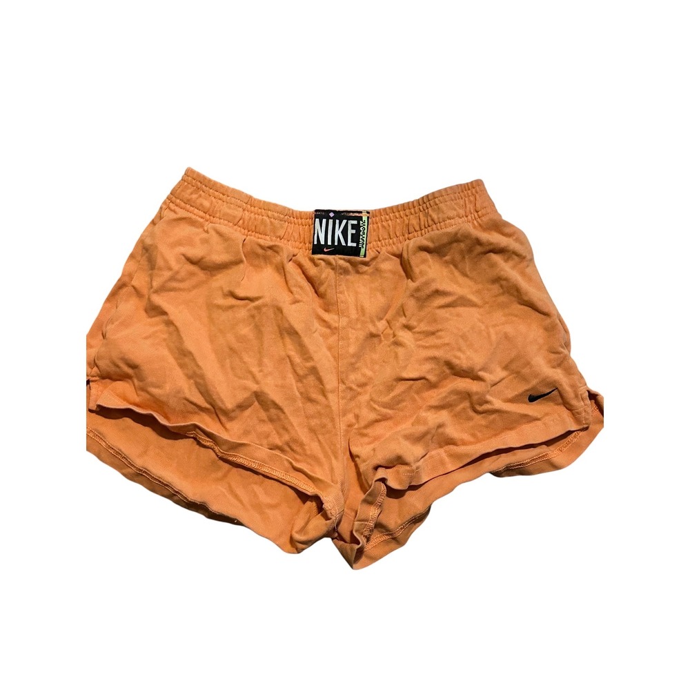Nike Women Orange Cotton Jersey Athletic Shorts Size S Just Do It Logo
